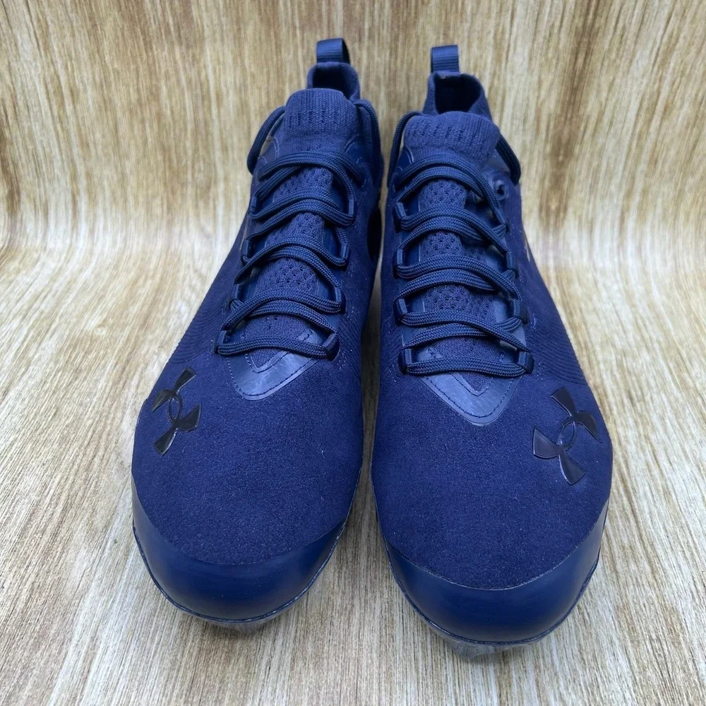 Under Armour Spotlight Suede MC Men's 8 Navy Blue Football Cleats 6000074-410